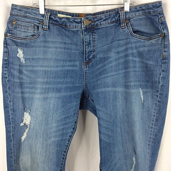 Kut from the Kloth Katy Boyfriend Jeans Womens Plus Size 20W Stretch Distressed - Picture 3 of 7